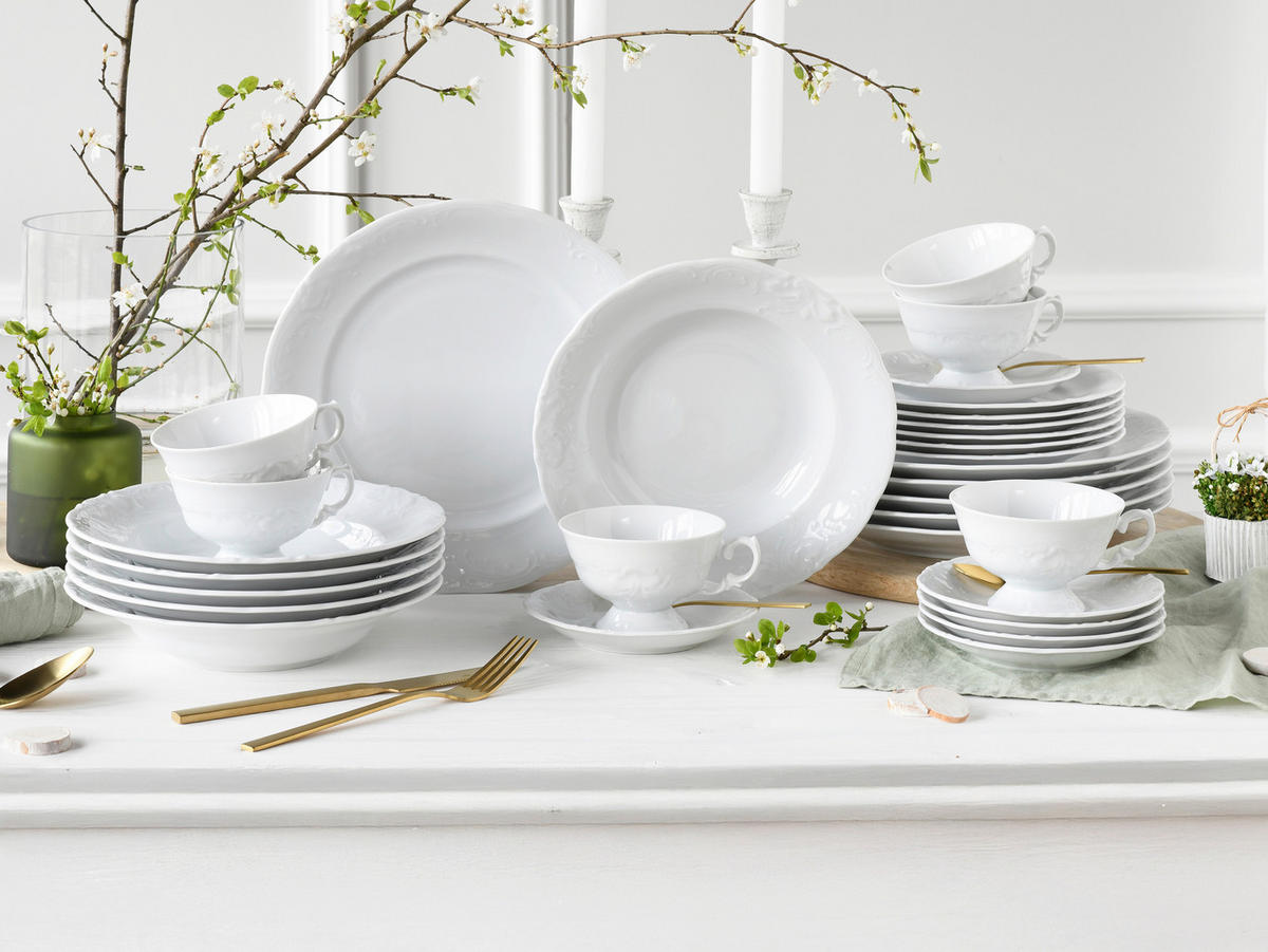 KOMBISERVICE Frederike weiss 30-teilig  - Weiß, Basics, Keramik - Creatable