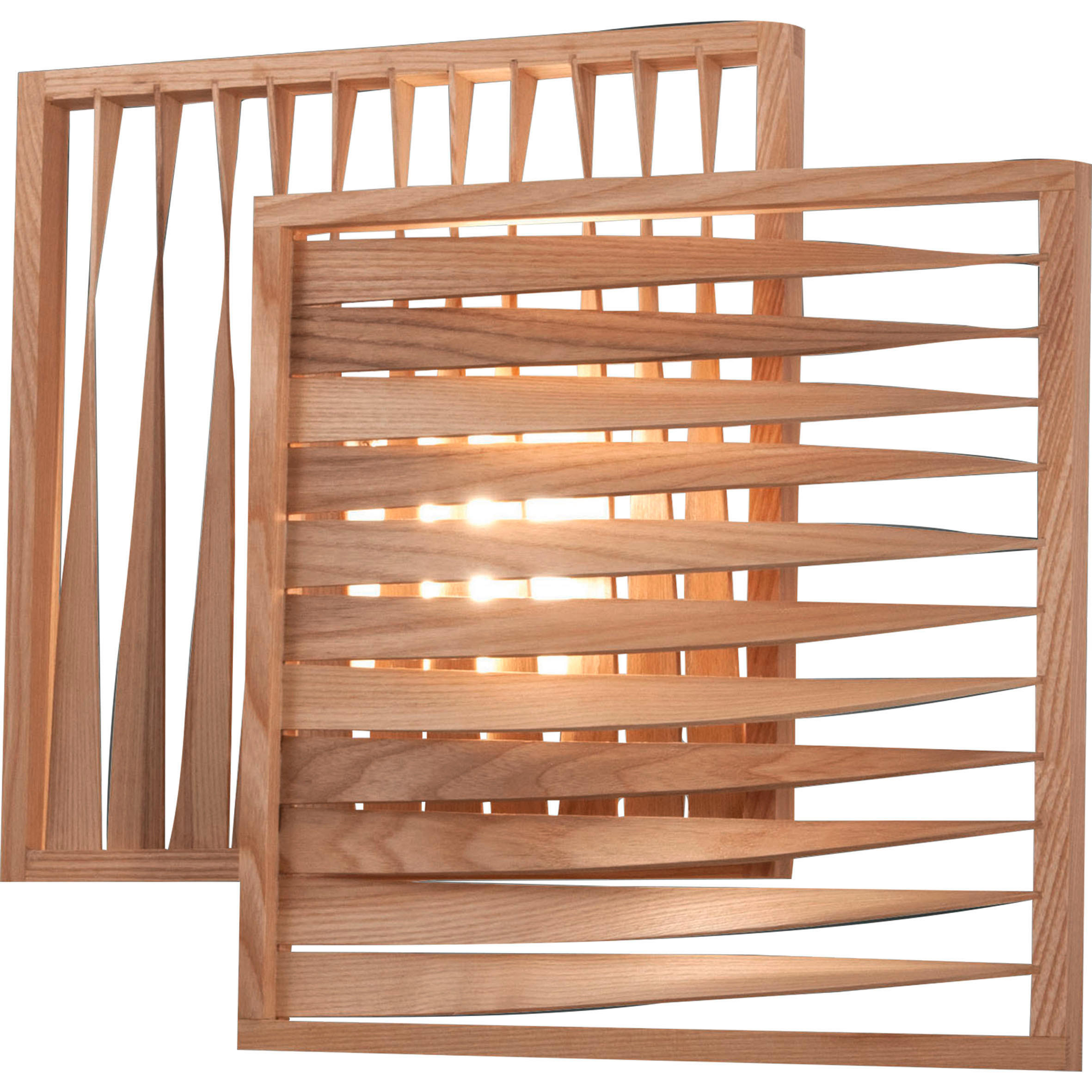 LED-WANDLEUCHTE 43/39/8 cm   - Weiß, Design, Holz/Metall (43/39/8cm) - Fabas Luce