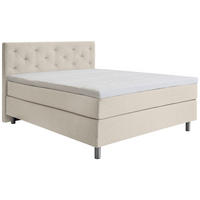 BOXSPRINGBETT 160/200 cm  in Beige  - Beige/Alufarben, Konventionell, Textil/Metall (160/200cm) - Welnova