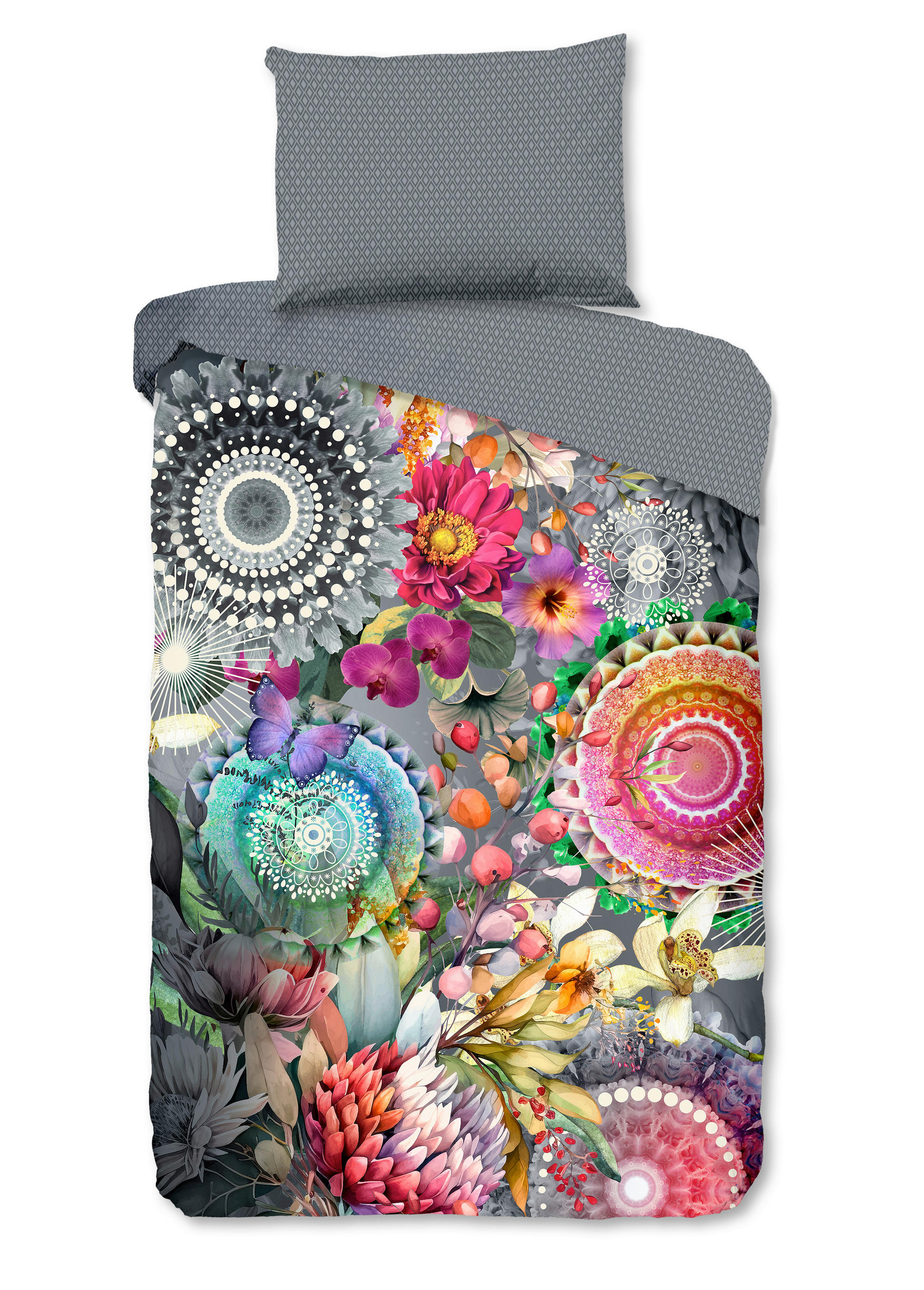 BETTWÄSCHE HIP Satin 140/200 cm  - Anthrazit/Multicolor, Design, Textil (140/200cm)