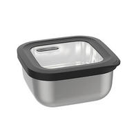 POSODA ZA SHRANJEVANJE  PROVIDO    18,3/18,3/9,1 cm         - barve nerjavečega jekla/črna, Basics, kovina/umetna masa (18,3/18,3/9,1cm) - Gefu