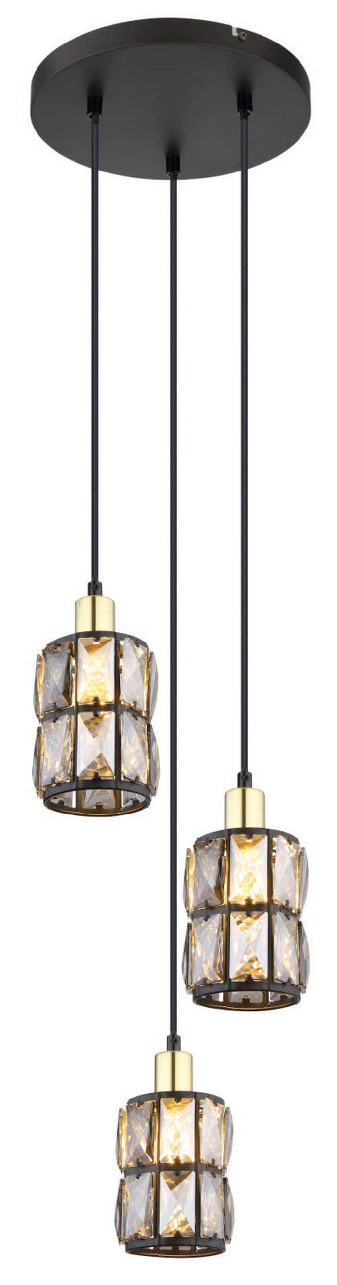 LAMPĂ SUSPENDATĂ 25/120 cm  - negru, Design, sticlă/metal (25/120cm) - Globo