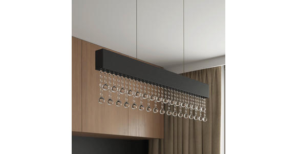 LED-HÄNGELEUCHTE 100/7/120 cm  - Transparent, Design, Glas/Metall (100/7/120cm) - Novel