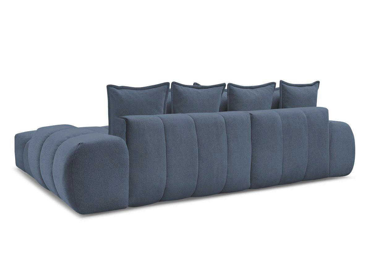 ECKSCHLAFSOFA EVEREST  mit Rücken echt, Armteil links, Armteil rechts Flachgewebe Dunkelblau  - Schwarz/Dunkelblau, MODERN, Kunststoff/Textil (318/180cm) - Livetastic