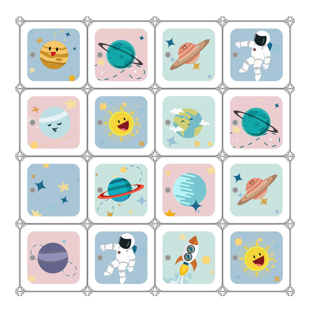 REGÁL DO DĚTSKÉHO POKOJE  - bílá, Moderní, kov/plast (123/123/31cm) - MID.YOU