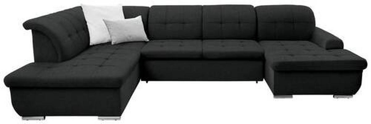 SOFFA i flatväv svart  - silver/svart, Design, metall/textil (208/342/145cm) - Livetastic