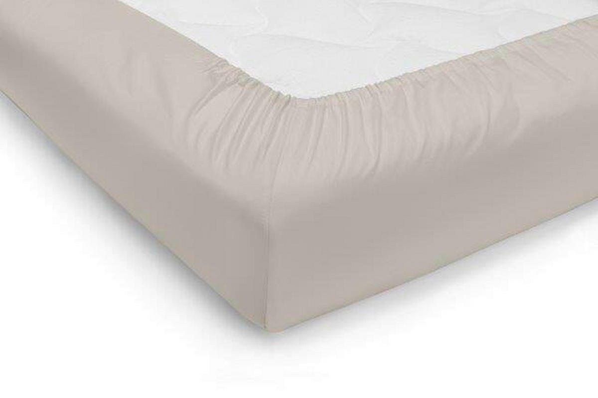 SPANNBETTTUCH 180-200/200 cm  - Sandfarben, Basics, Textil (180-200/200cm)