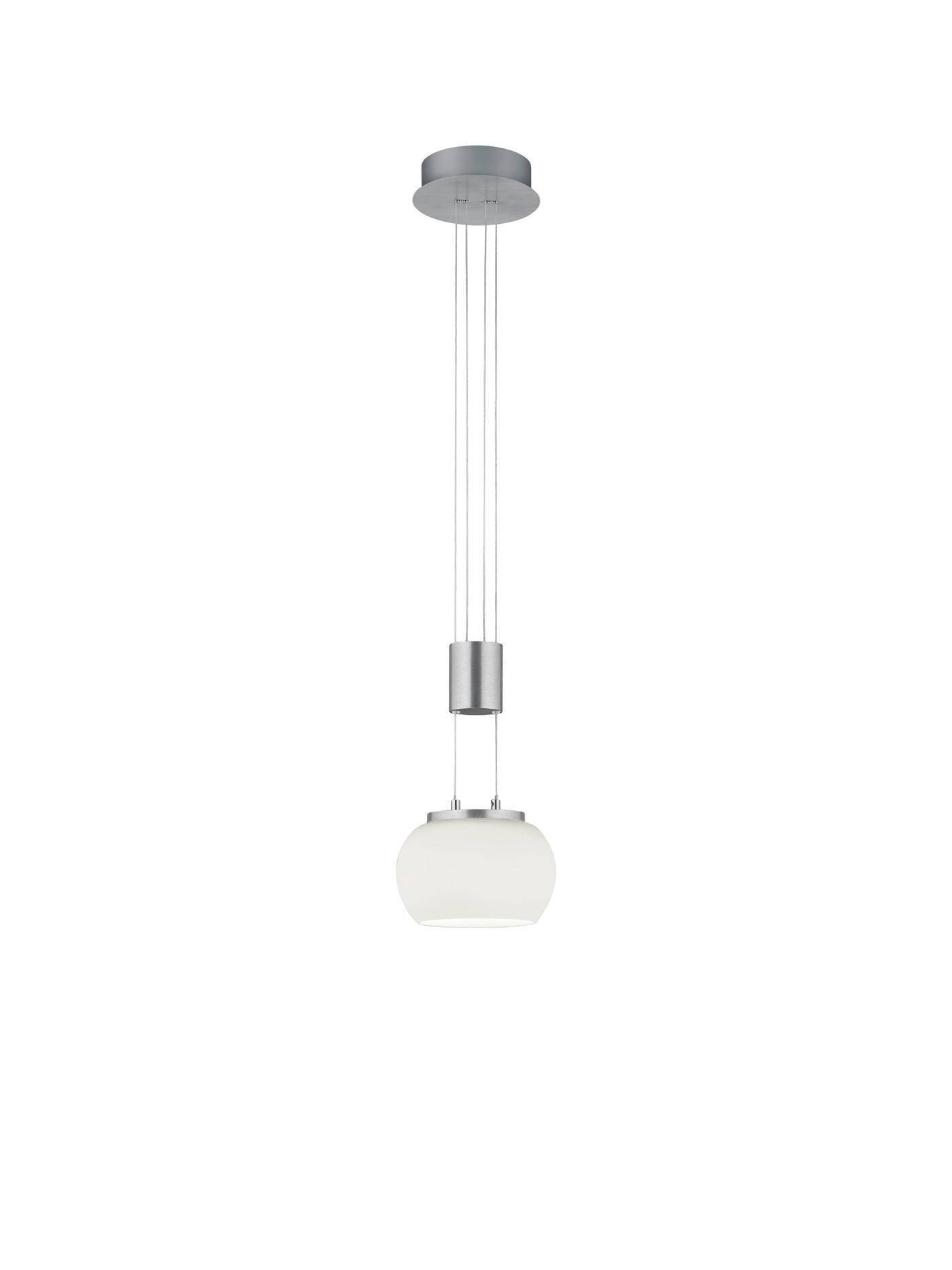 LED-HÄNGELEUCHTE Madison 18/150 cm   - Alufarben/Weiß, Design, Glas/Metall (18/150cm) - Trio Leuchten