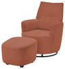 SESSEL Cord Orange    - Schwarz/Orange, Design, Textil/Metall (80/96/88cm) - SetOne by Musterring