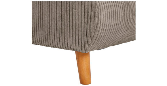 ECKSOFA in Cord Taupe  - Taupe/Eichefarben, KONVENTIONELL, Holz/Textil (284/162cm) - Carryhome