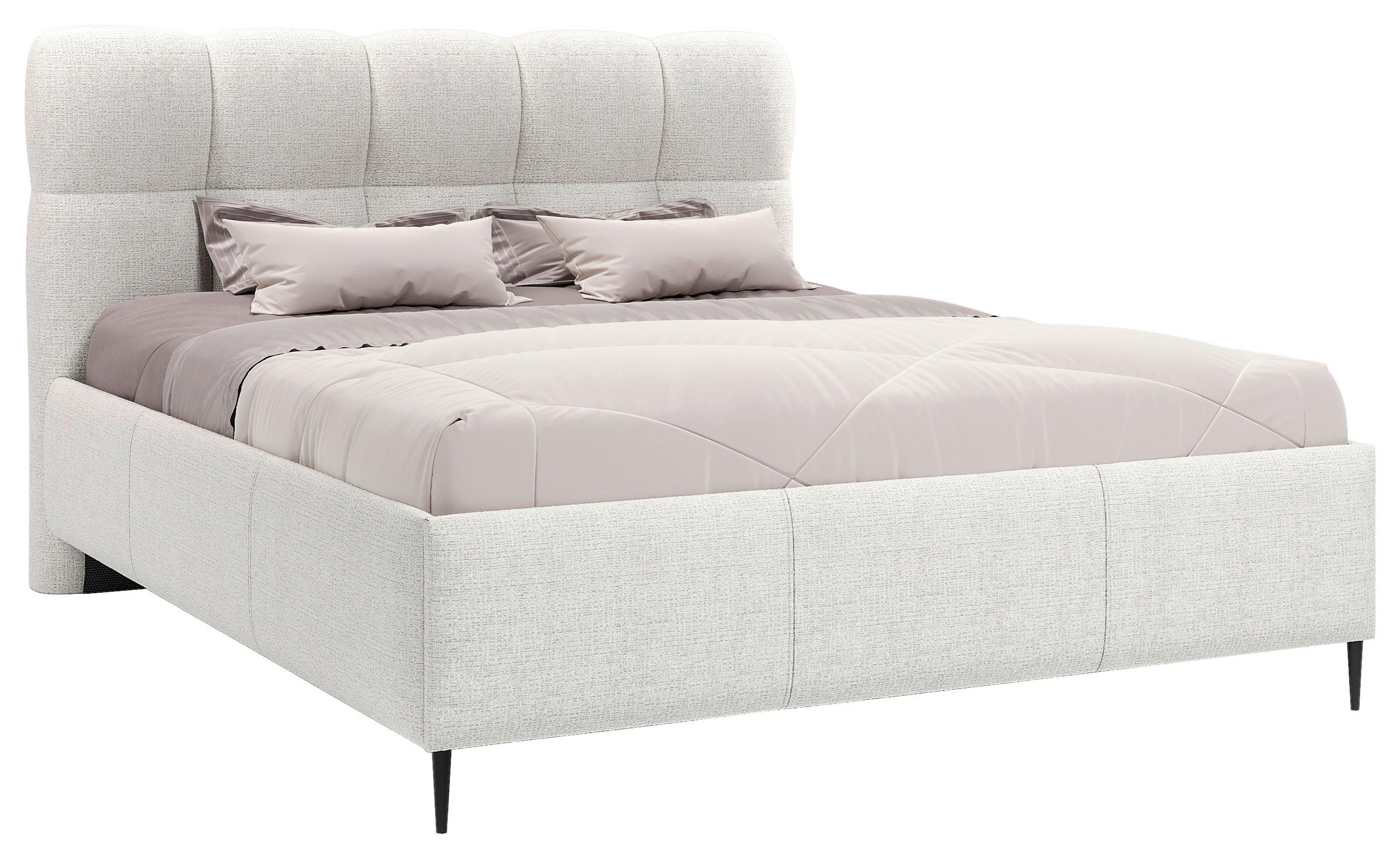 POLSTERBETT 180/200 cm,  in Naturfarben, gepolstertes Kopfteil, Lattenrost,  - Schwarz/Bronzefarben, Design, Holz/Textil (180/200cm) - Boxxx