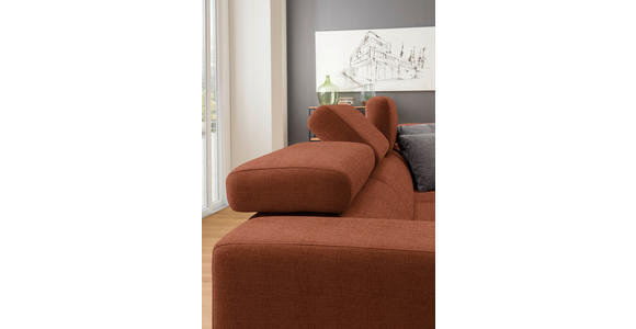 ECKSOFA in Chenille Terracotta  - Chromfarben/Terracotta, Design, Textil (301/207cm) - Xora