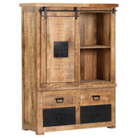 HIGHBOARD  in 110/150/45 cm  - Schwarz/Naturfarben, KONVENTIONELL, Holz/Metall (110/150/45cm) - Landscape