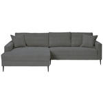 ECKSOFA - Schwarz/Grau, KONVENTIONELL, Textil/Metall (173/276cm) - Carryhome