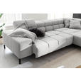 ECKSOFA inkl. Sitzvorzug in Cord Grau  - Schwarz/Grau, Design, Textil/Metall (321/216cm) - Hom`in