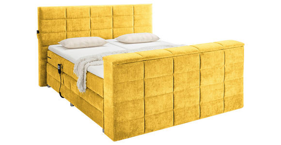 BOXSPRINGBETT 180/200 cm  in Gelb  - Gelb, KONVENTIONELL, Textil (180/200cm) - Carryhome