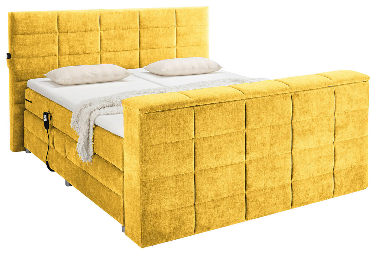 BOXSPRING-ÁGY 180/200 cm  sárga  - sárga, Konventionell, textil (180/200cm) - Carryhome