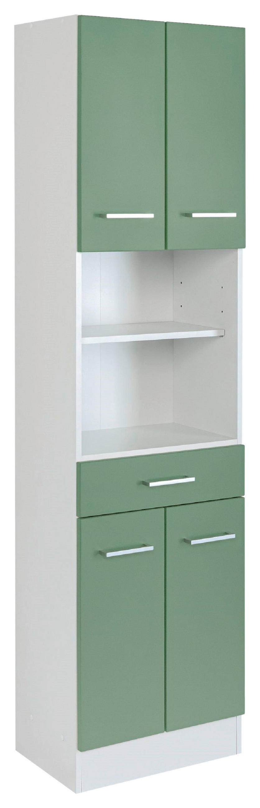 HOCHSCHRANK 50/190/35 cm  - Silberfarben/Weiß, MODERN, Holzwerkstoff/Metall (50/190/35cm) - Held