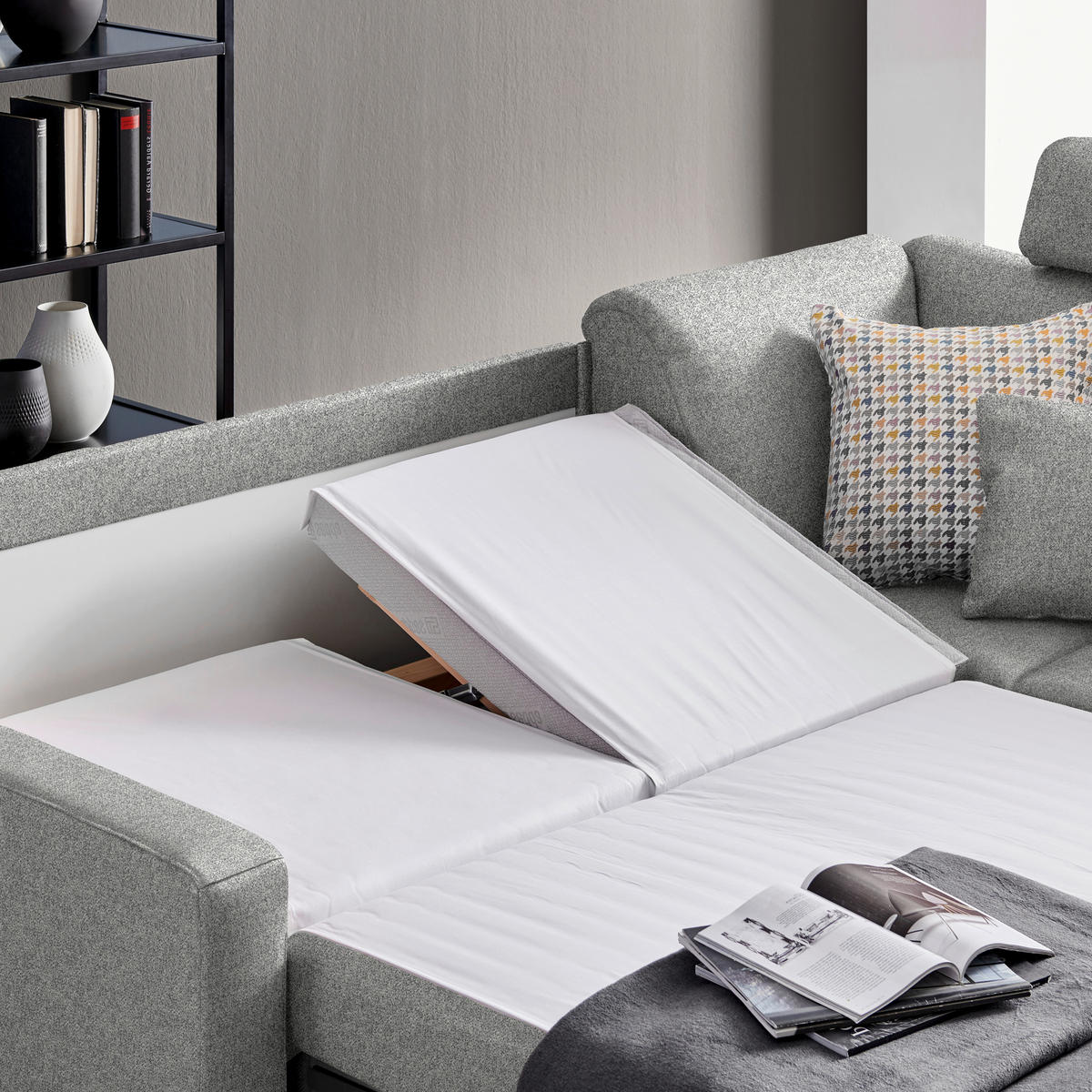 ECKSOFA  in Mikrovelours Naturfarben  227/208 cm  - Alufarben/Naturfarben, KONVENTIONELL, Textil/Metall (227/208cm) - Sedda