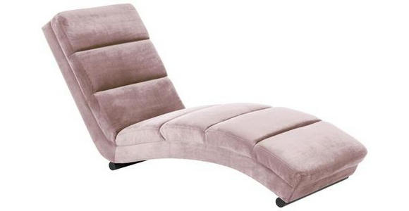 RELAXLIEGE in Samt Rosa  - Schwarz/Rosa, Trend, Textil/Metall (60/82/170cm) - Ambia Home