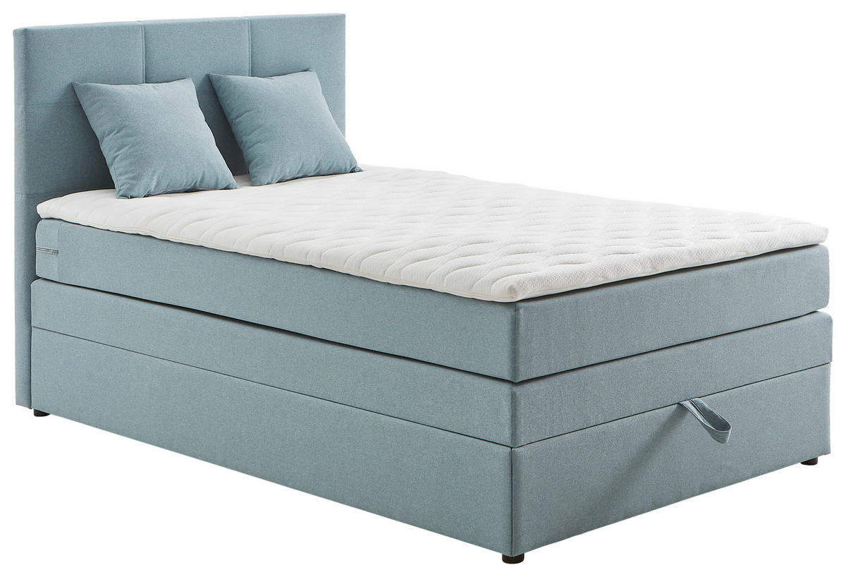 BOXSPRINGBETT 120/200 cm in Hellblau von WELNOVA