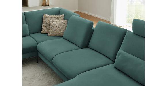 WOHNLANDSCHAFT  in Chenille, Flachgewebe Opal  - Opal/Schwarz, Design, Textil/Metall (208/344/180cm) - Dieter Knoll