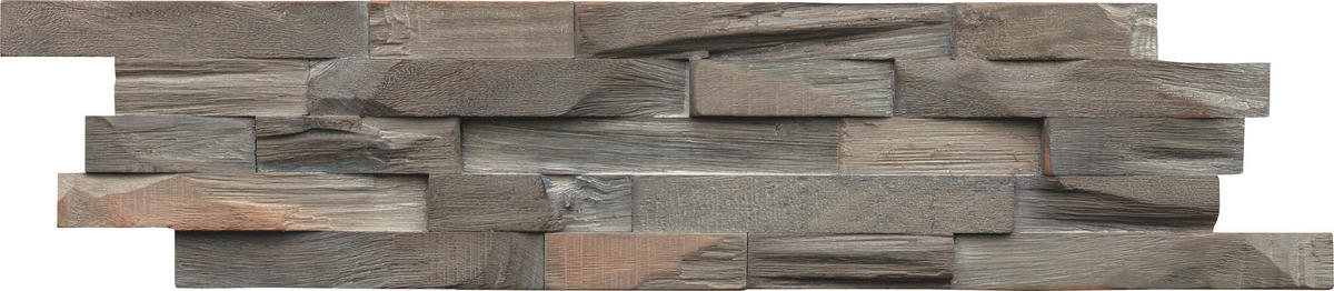 WANDVERKLEIDUNG - Grau, Basics, Holz (61/15/2cm)