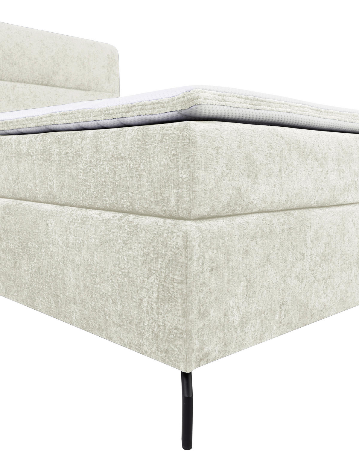 BOXSPRINGBETT 140/200 cm  in Greige  - Greige/Schwarz, Design, Textil/Metall (140/200cm) - Esposa