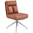 STUHL - Edelstahlfarben/Cognac, Design, Textil/Metall (51,5/89,5/65cm) - Novel