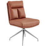 STUHL - Edelstahlfarben/Cognac, Design, Textil/Metall (51,5/89,5/65cm) - Novel