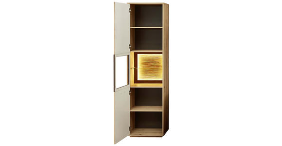 VITRINE Braun, Eichefarben - Eichefarben/Braun, KONVENTIONELL, Glas/Holzwerkstoff (55/201/40cm) - Cantus