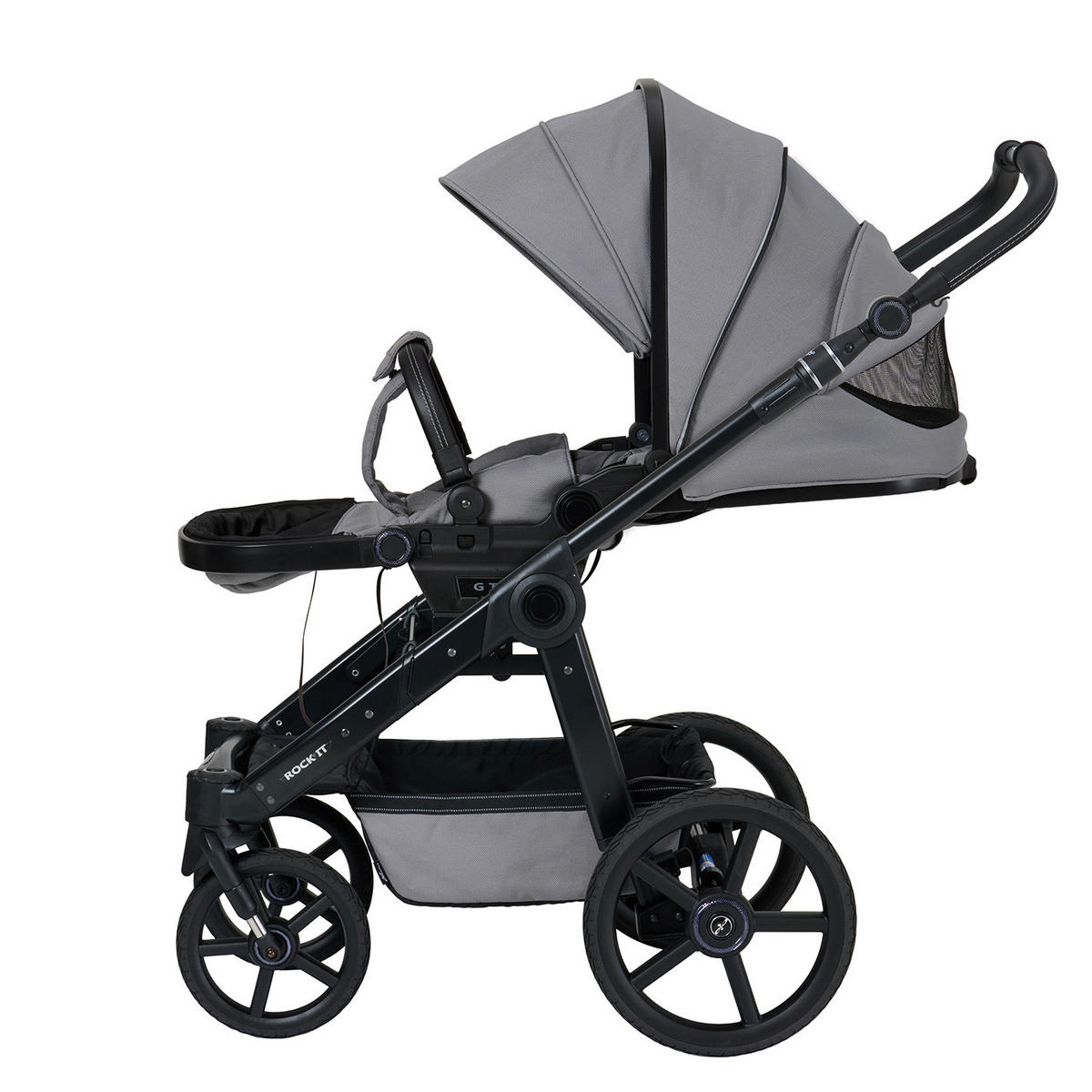 KINDERWAGENSET ROCK IT Outdoor  - Schwarz/Grau, Basics, Textil/Metall (102/58/120cm) - Hartan
