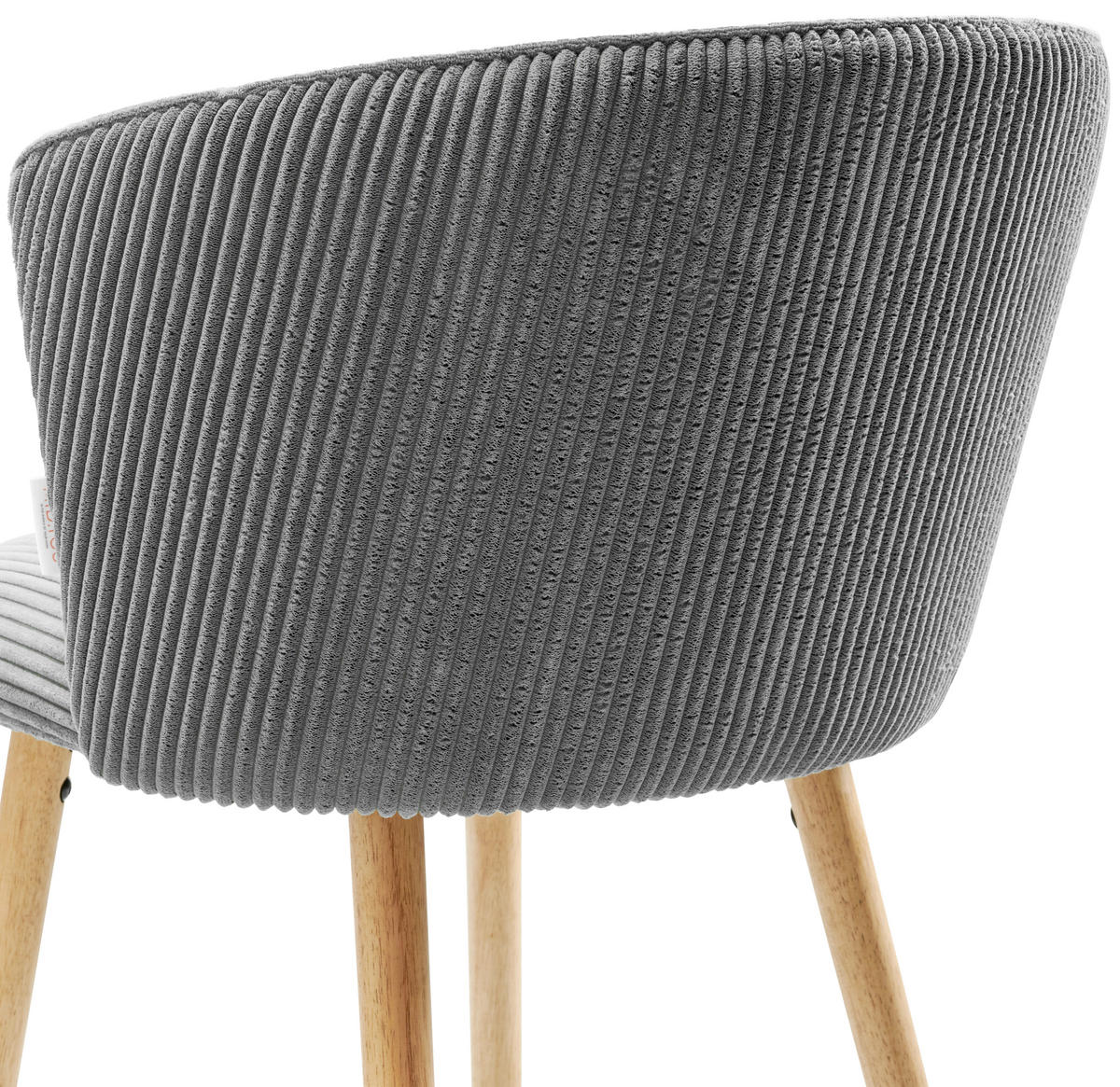 STUHL Cord Grau, Naturfarben Buche massiv  - Naturfarben/Grau, LIFESTYLE, Holz/Textil (61/79/61cm) - MID.YOU