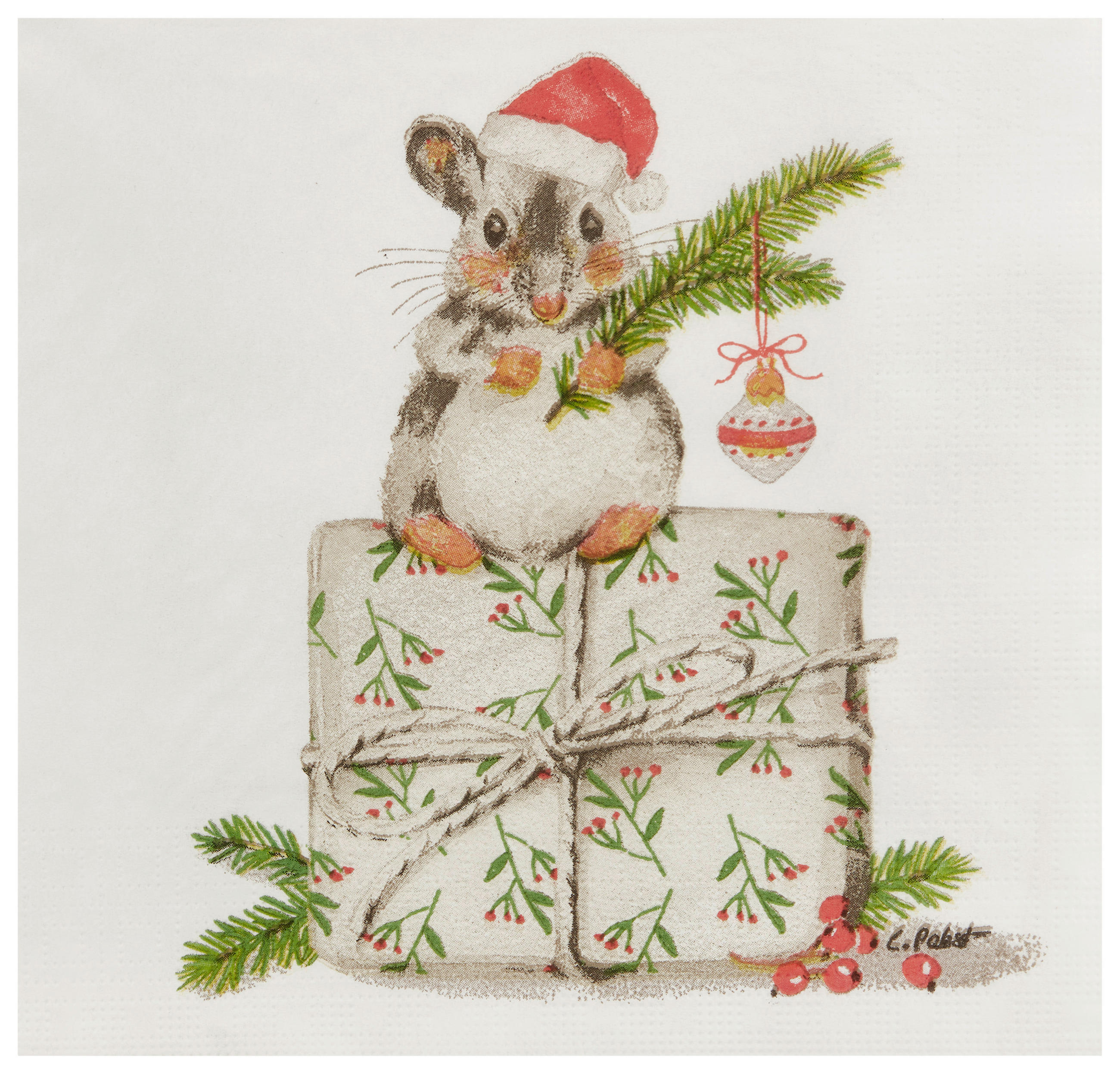 Serviette XMAS  33/33 cm   - Multicolor, Papier (33/33cm)