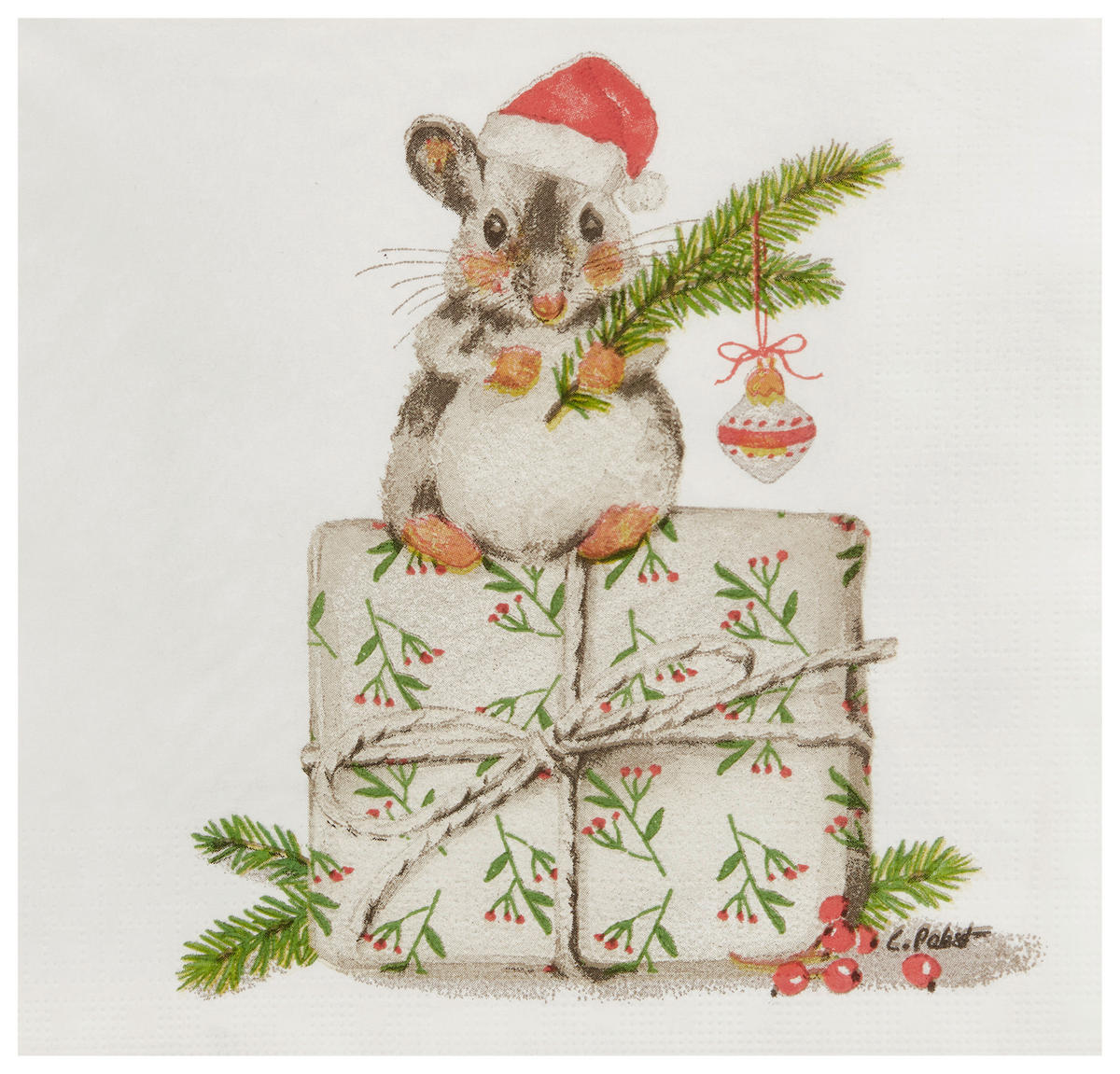 Serviette XMAS  33/33 cm   - Multicolor, Papier (33/33cm)