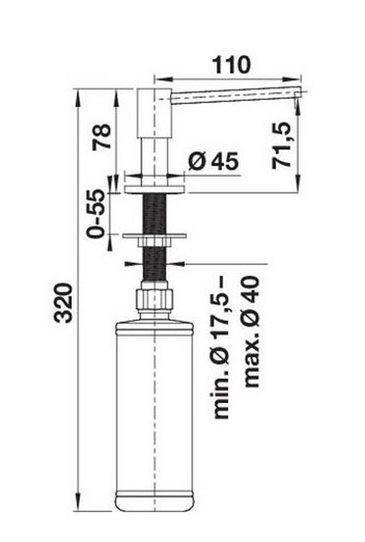 SPÜLMITTELSPENDER  - Chromfarben, Basics, Metall (4,5/8/12,7cm) - Blanco