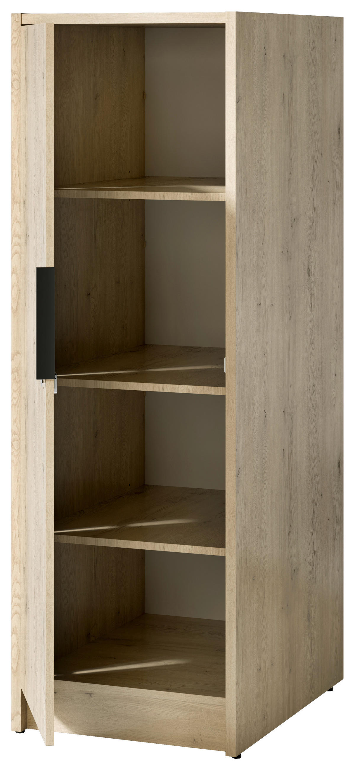MEHRZWECKSCHRANK 50/150/68 cm  in Eichefarben  - Eichefarben/Schwarz, Basics, Holzwerkstoff/Kunststoff (50/150/68cm) - MID.YOU