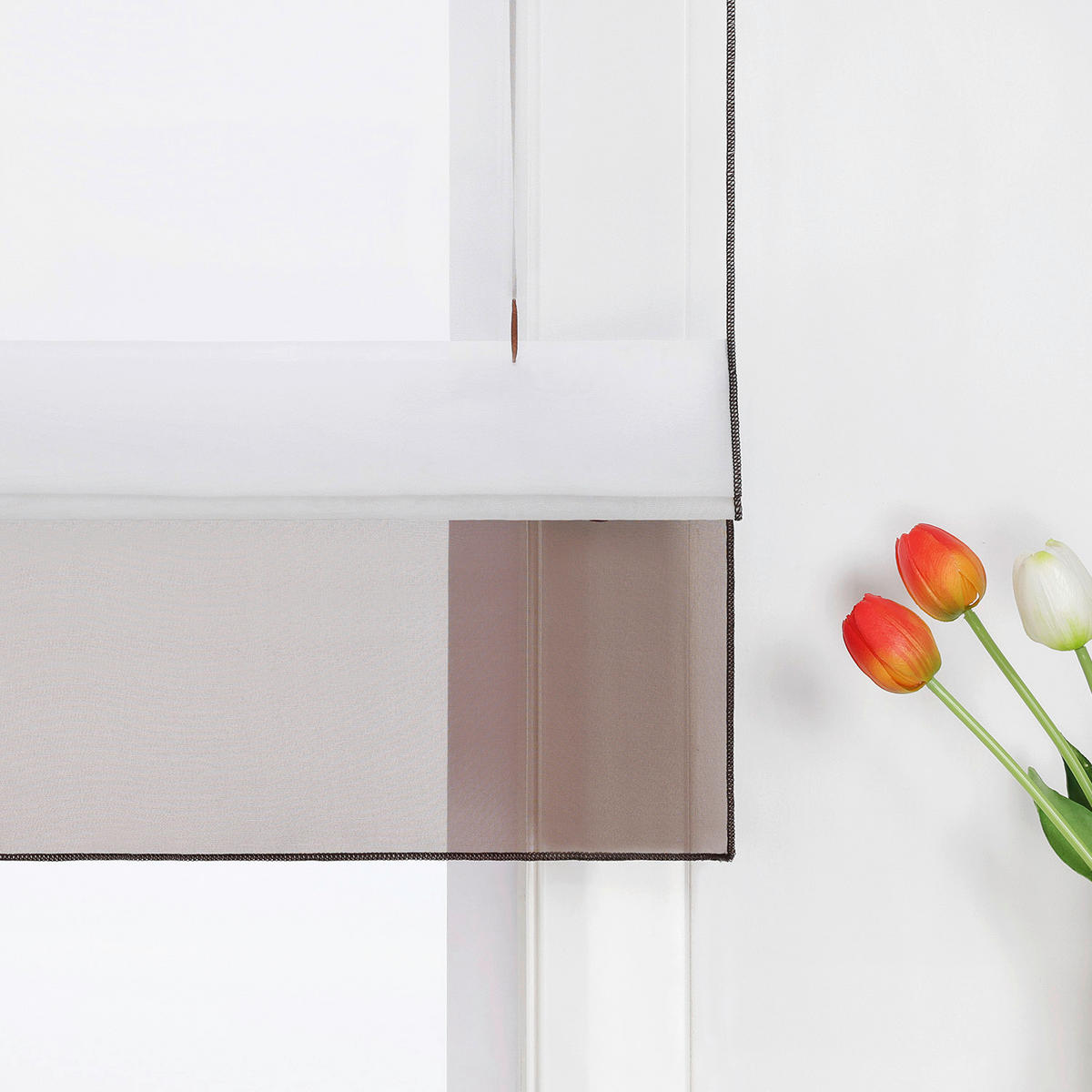 FALTROLLO  transparent  80/155 cm    - Braun/Weiß, Basics, Textil (80/155cm)