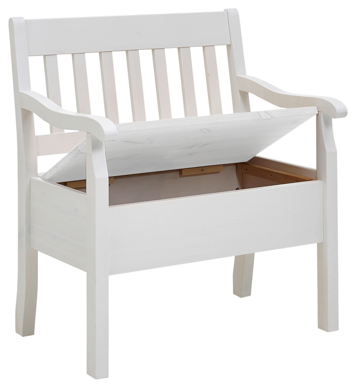 SITZBANK 83/93/58 cm Weiß Kiefer massiv  - Weiß, ROMANTIK / LANDHAUS, Holz (83/93/58cm) - Boxxx