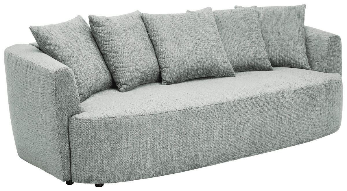 SCHLAFSOFA  mit Stoffauswahl, Liegefunktion, Schlafen auf Sitzhöhe, Rücken echt Chenille Grau  - Schwarz/Grau, KONVENTIONELL, Kunststoff/Textil (238/74/107cm) - Carryhome