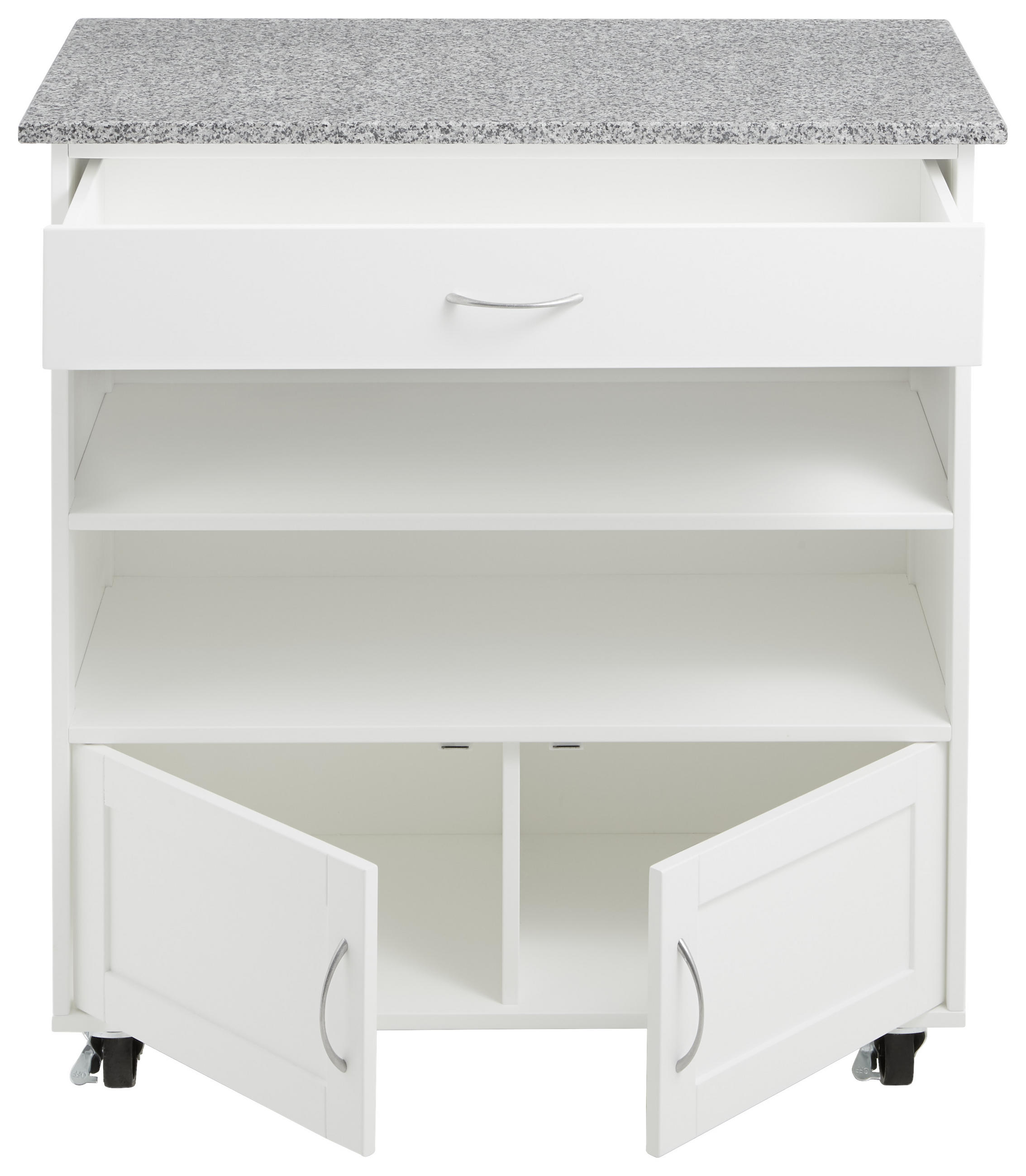 SERVIERWAGEN Grau, Weiß  - Silberfarben/Weiß, KONVENTIONELL, Holzwerkstoff/Kunststoff (85/45/89cm) - MID.YOU
