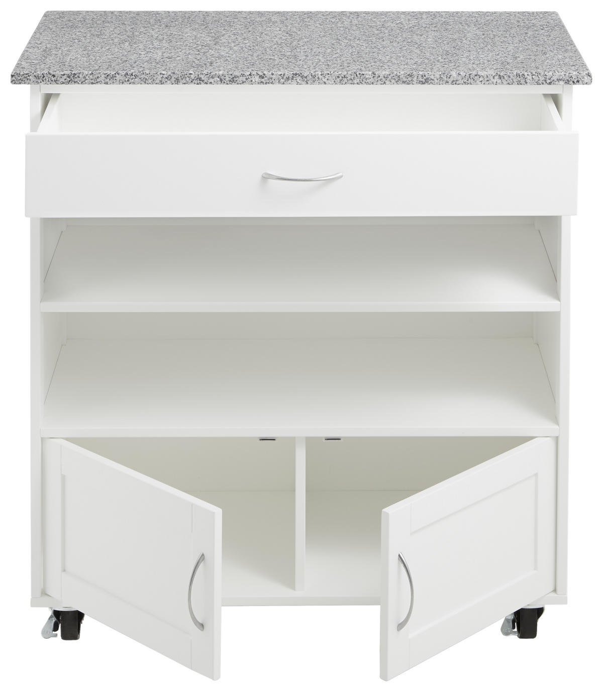 SERVIERWAGEN Grau, Weiß  - Silberfarben/Weiß, KONVENTIONELL, Holzwerkstoff/Kunststoff (85/45/89cm) - MID.YOU