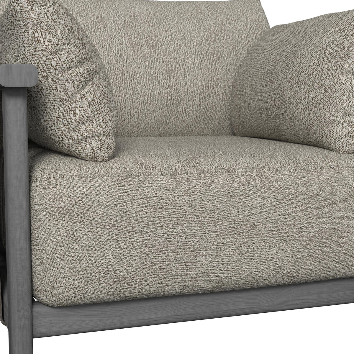 LOUNGESESSEL Anthrazit, Graphitfarben, Taupe Esche vollmassiv  - Taupe/Anthrazit, ROMANTIK / LANDHAUS, Holz/Textil (100/86/97,5cm) - Dieter Knoll