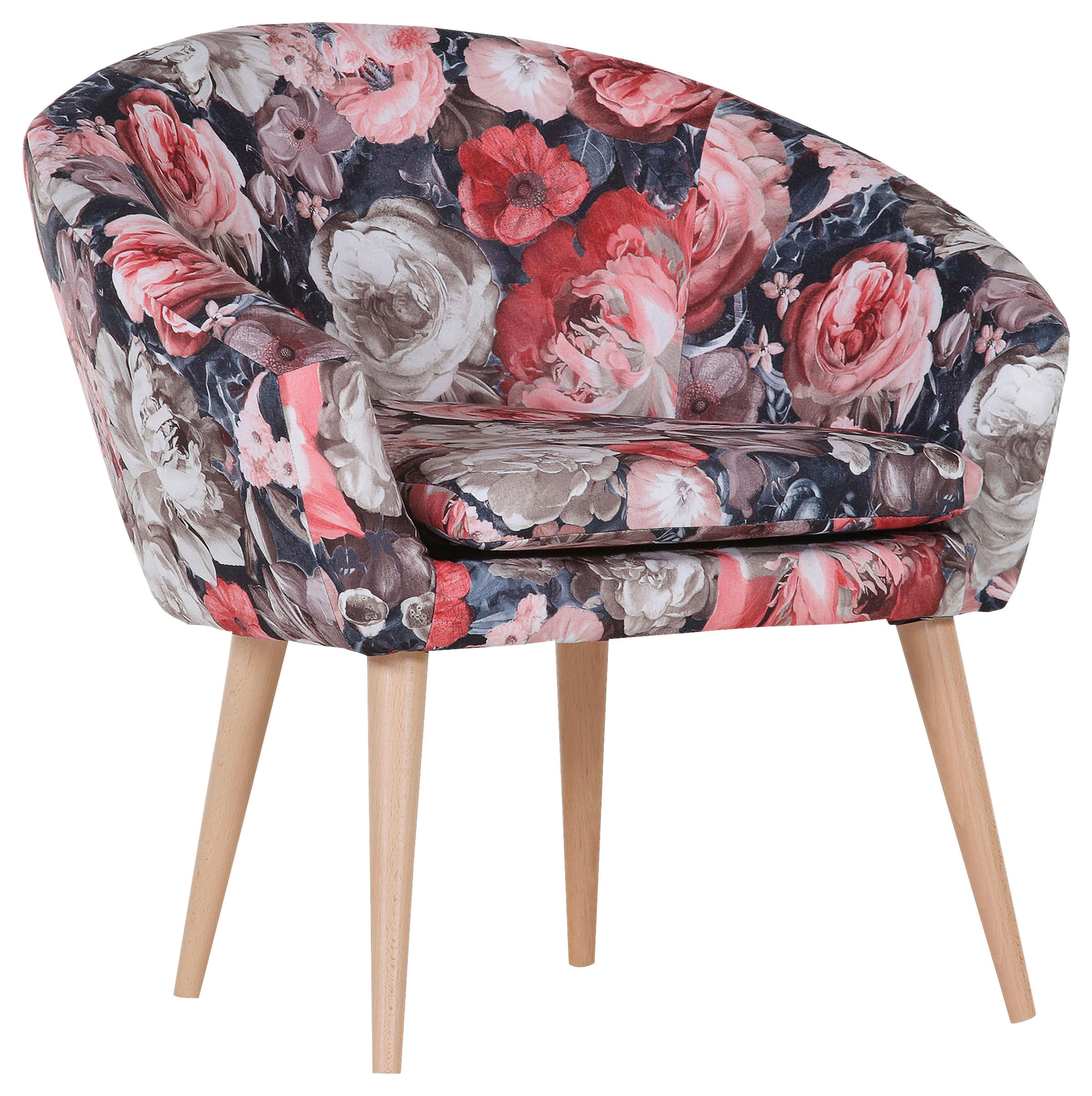 SESSEL Flachgewebe Multicolor    - Multicolor/Naturfarben, Design, Holz/Textil (73/73/66cm) - Livetastic