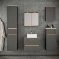 BADEZIMMER 6-teilig 140 cm  - Honigeiche/Weiss, Trend, Keramik/Holzwerkstoff (140cm) - MID.YOU