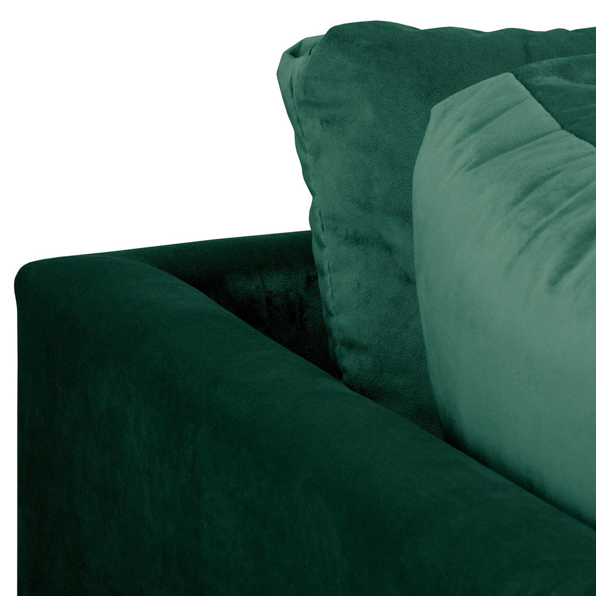 ECKSOFA inkl. Hocker Ariella in Samt Grün  161/231 cm  - Naturfarben/Grün, Design, Holz/Textil (161/231cm) - Livetastic