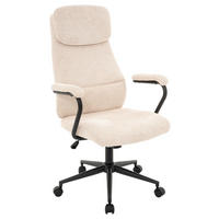 CHEFSESSEL Webstoff Creme, Schwarz  - Creme/Schwarz, MODERN, Kunststoff/Textil (60/108-116/67cm) - MID.YOU