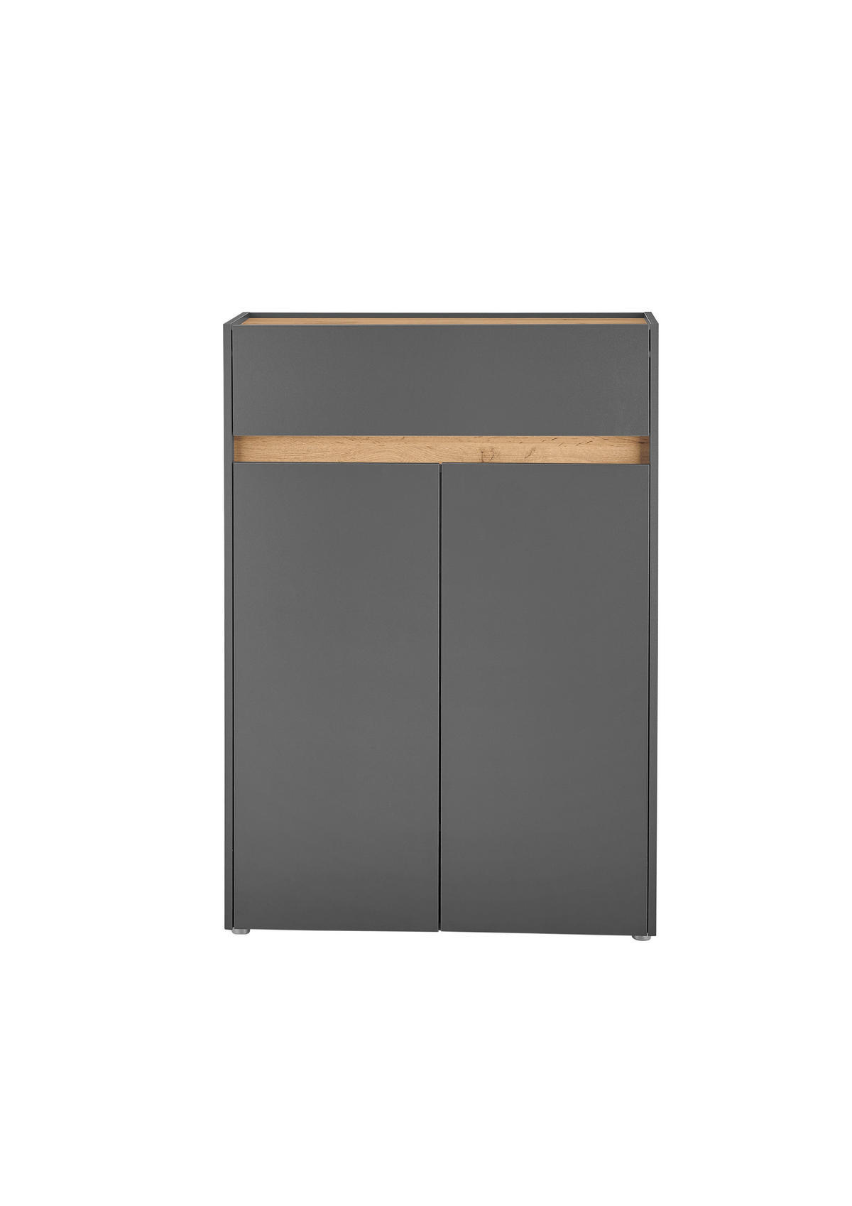 SCHUHSCHRANK Anthrazit, Eiche Wotan  - Anthrazit/Eiche Wotan, Design, Holzwerkstoff/Kunststoff (85/122/35cm) - Modante