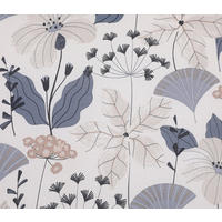 SESSELAUFLAGENSET in Beige, Blau Floral  - Blau/Beige, Design, Textil (50/6/108cm)