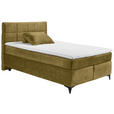 BOXSPRINGBETT 140/200 cm  in Olivgrün  - Schwarz/Olivgrün, Design, Holzwerkstoff/Kunststoff (140/200cm) - Xora